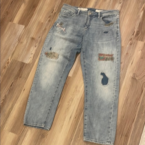 Plicro by Anthropologie Stylish Blue Distressed Jeans Size 29 - Picture 7 of 10